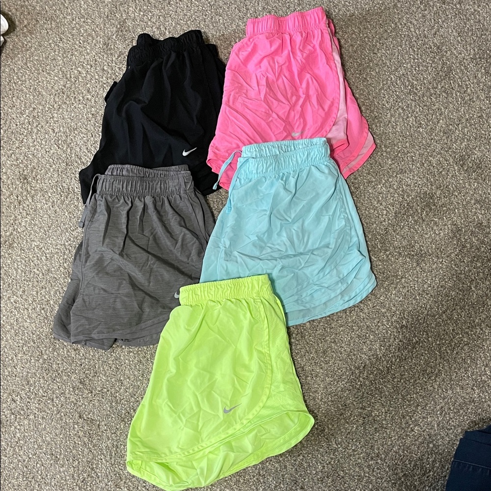 Nike Women's Shorts Set in Black, Pink, Gray, Blue, and Yellow